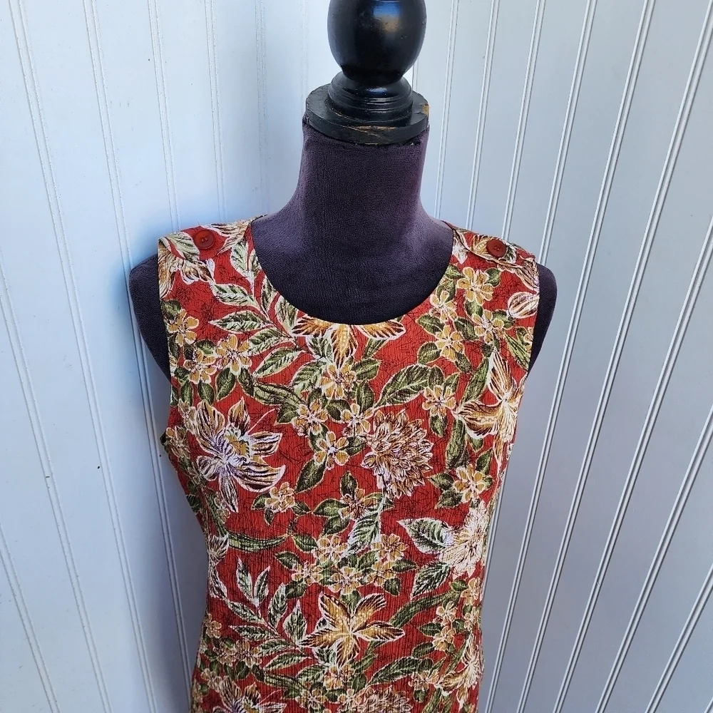 NWT Style & Co. Collection Dress 100% Silk Maxi Tilts & Liner Tropical Red 10P